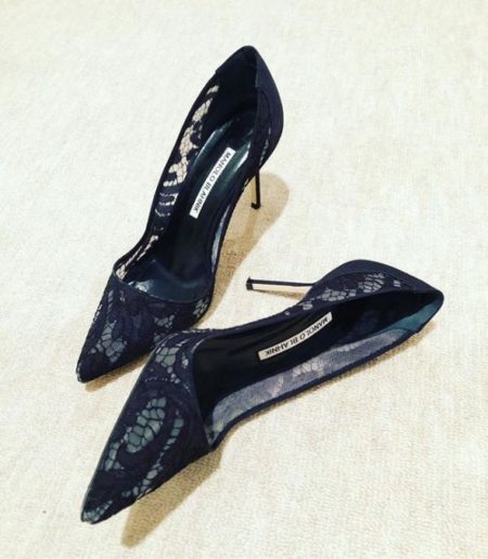 MANOLO BLAHNIK レースパンプス［美品］